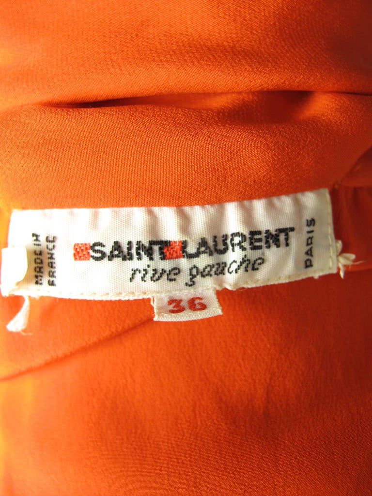 Women's Yves Saint Laurent Orange Silk Blouse