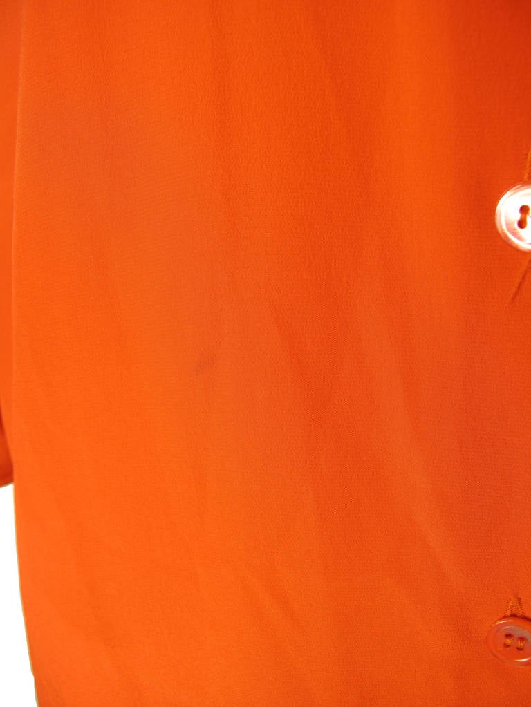 Yves Saint Laurent Orange Silk Blouse 1