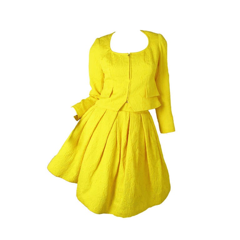 Christian Lacroix Yellow Pouf Skirt and Jacket