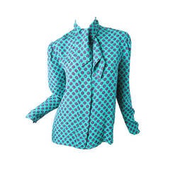 Guy Laroche silk tie top blouse