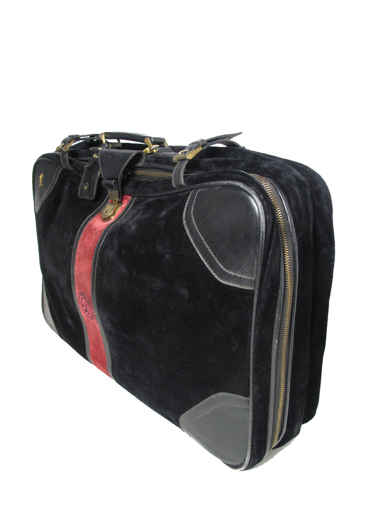 Women's or Men's 1970s Roberta di Camerino Large Velvet Suitcase