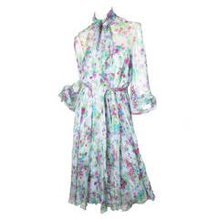 Alfred Bosand Floral Chiffon Dress