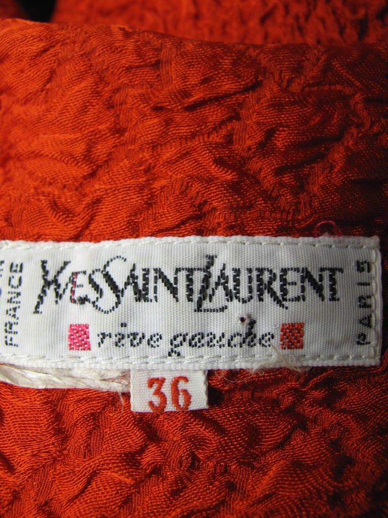 Yves Saint Laurent Rive Gauche red wrap dress In Excellent Condition In Austin, TX