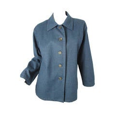Vintage Yves Saint Laurent blue wool and cashmere jacket