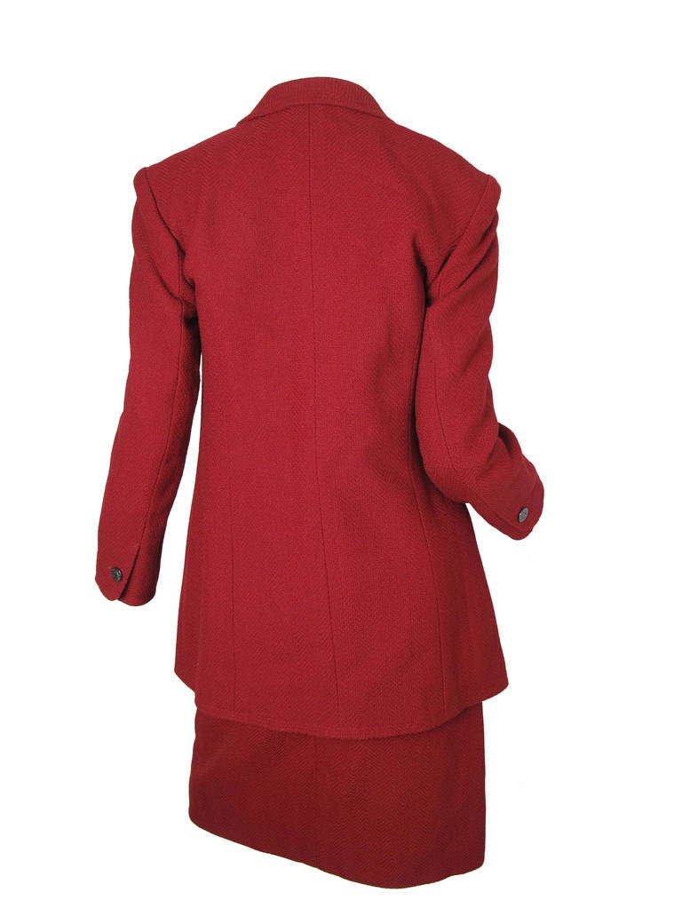 Red 1990s Chanel Suit