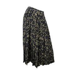 Krizia abstract printed silk skirt