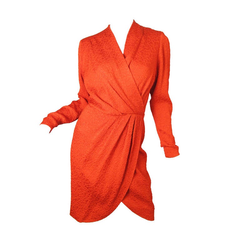 Yves Saint Laurent Rive Gauche red wrap dress