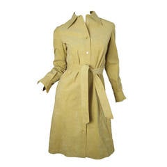 Retro 1970s Halston ultra suede dress/ coat
