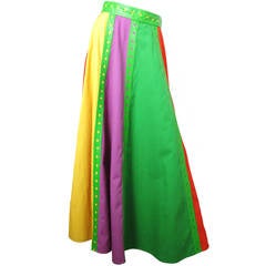 1970s Sant Anelo multi-colored canvas skirt