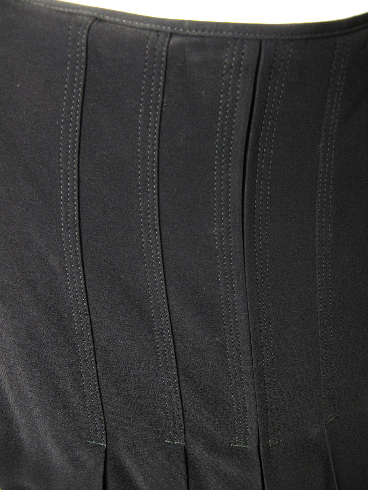Jean Paul Gaultier black rayon, acetate pleated ankle length evening skirt. 28