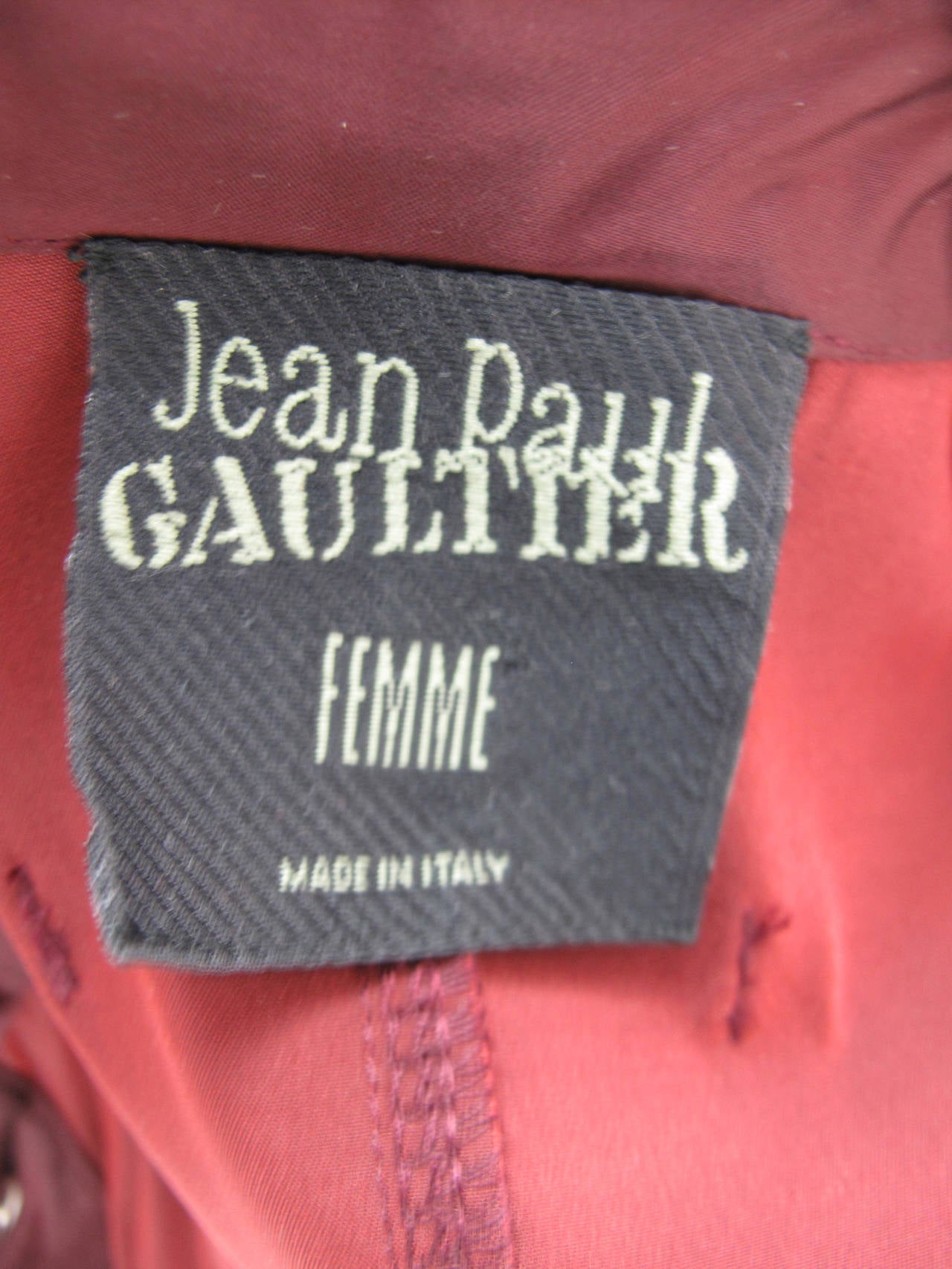 Jean Paul Gaultier Maroon Laser Cut Dress 1