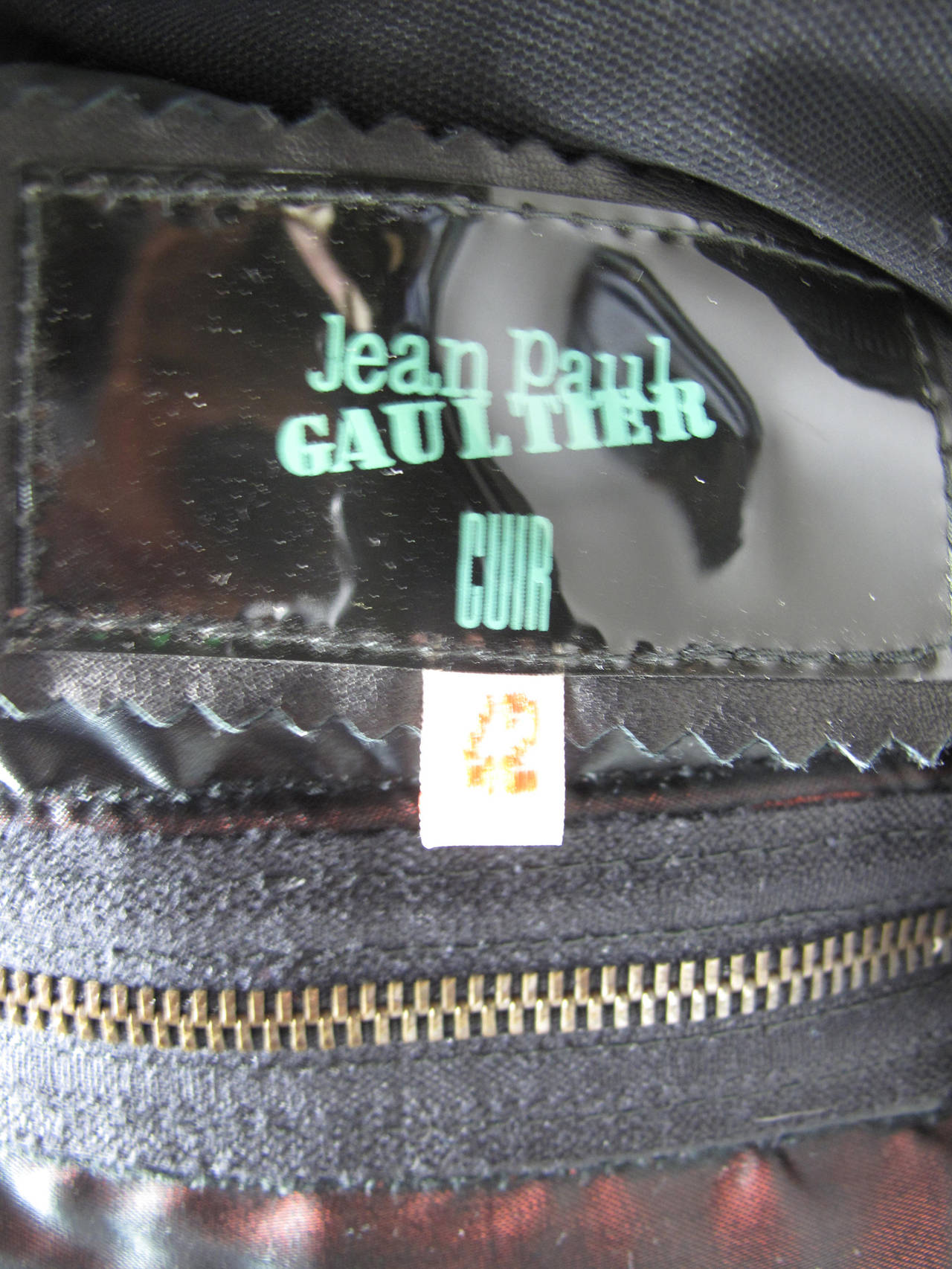 Women's Jean Paul Gaultier Leather Girdle Skirt Sheer Side Panels
