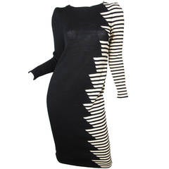 Adolfo wool zig zag dress 10