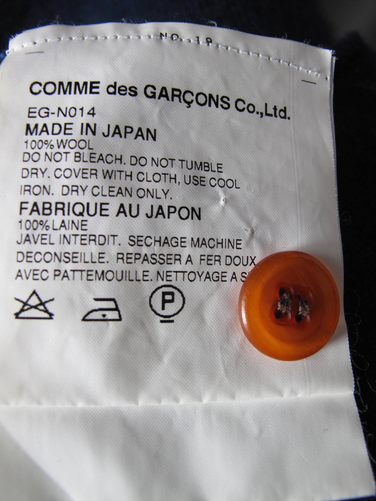 2002 Comme des Garcons Navy Wool Cardigan 2