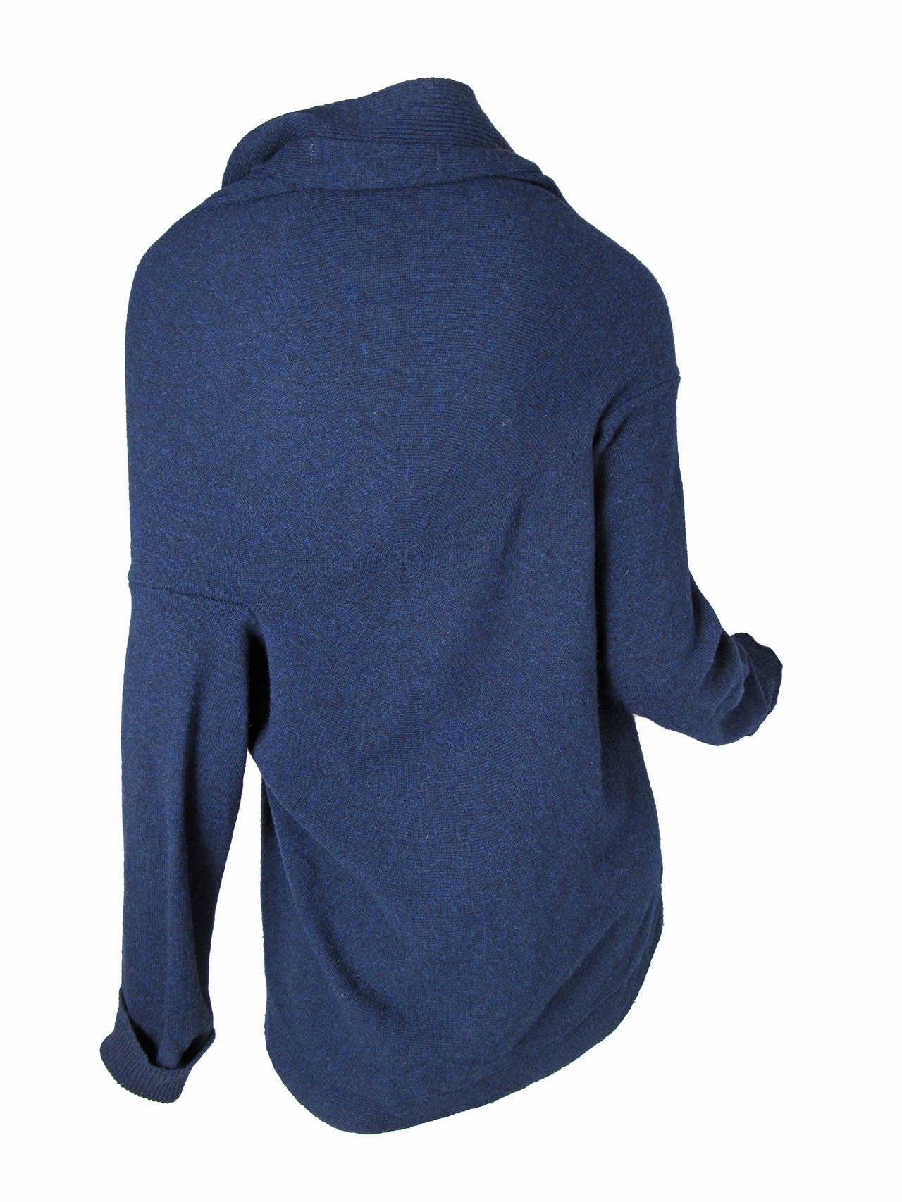 2002 Comme des Garcons Navy Wool Cardigan In Excellent Condition In Austin, TX
