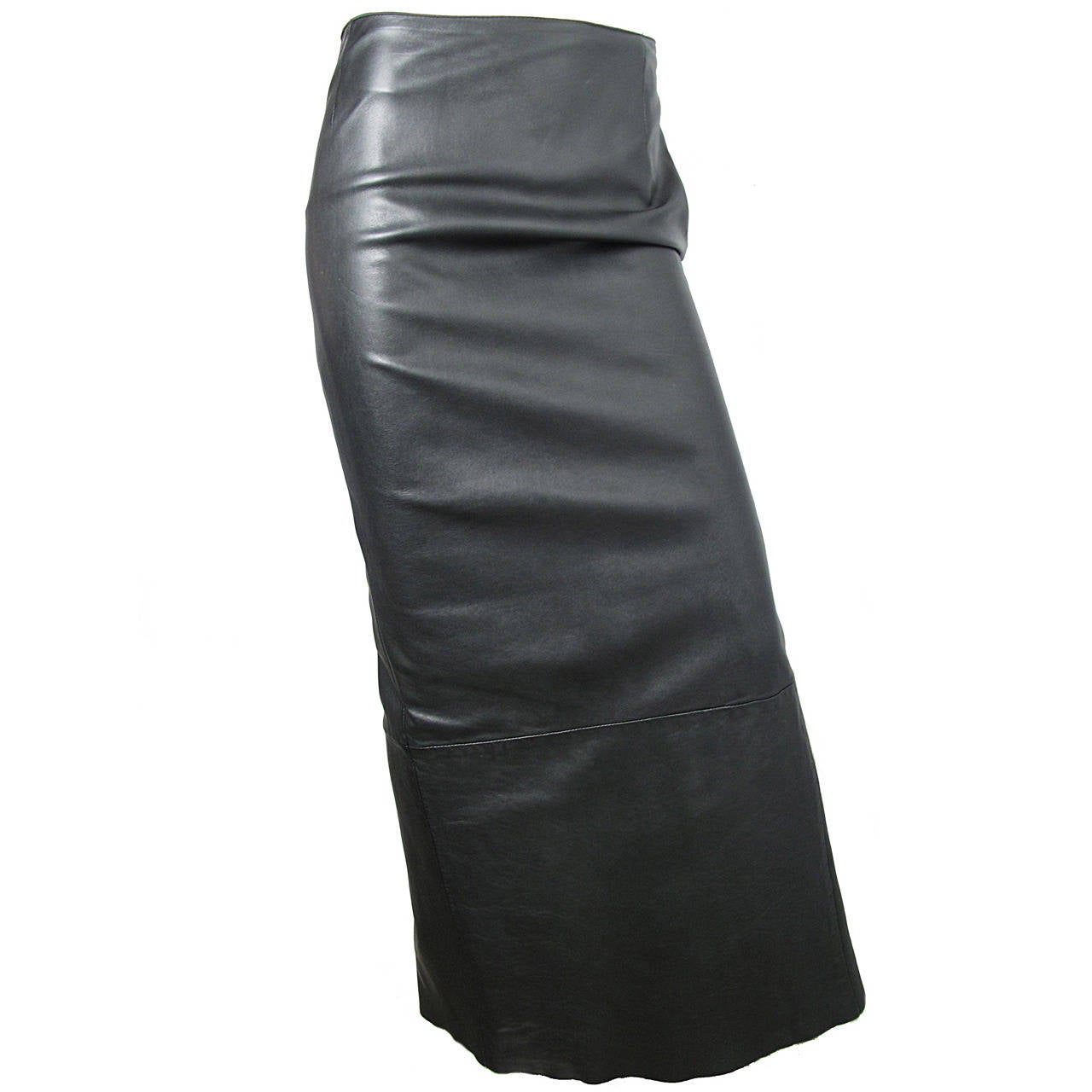 1990s Jean Paul Gaultier Long Ankle Length Leather Skirt at 1stdibs