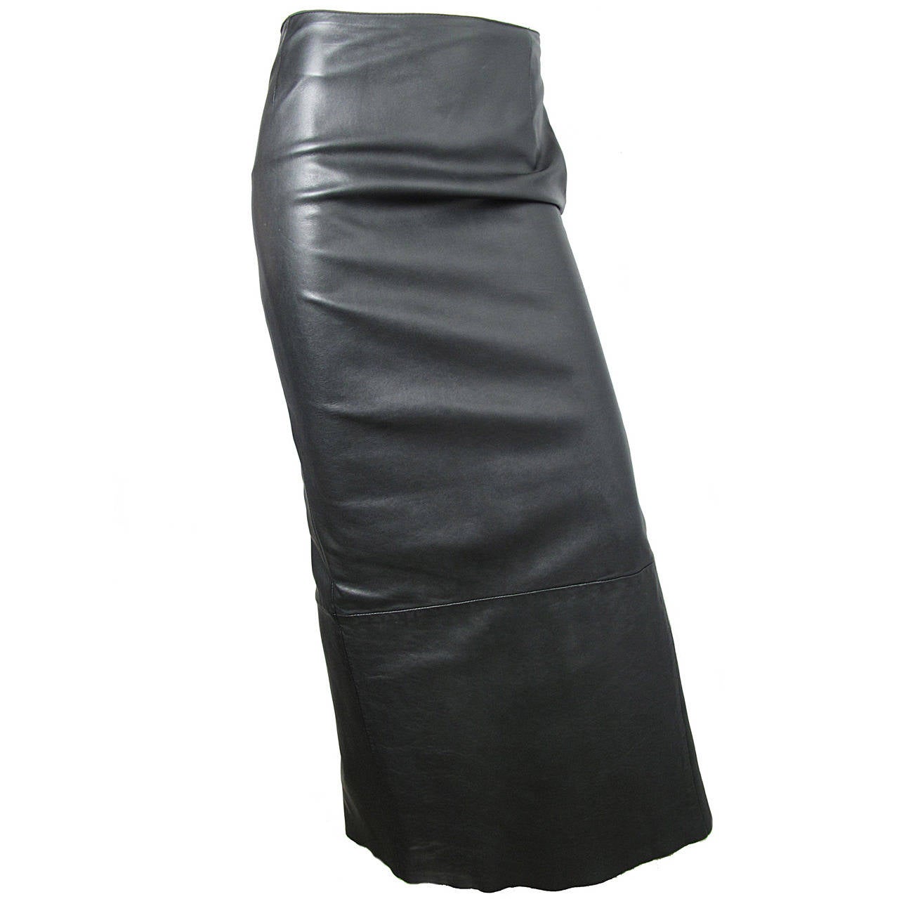 1990s Jean Paul Gaultier Long Ankle Length Leather Skirt