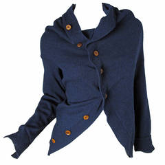 2002 Comme des Garcons Navy Wool Cardigan