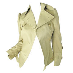 2005 Junya Watanabe cotton khaki cropped trench coat