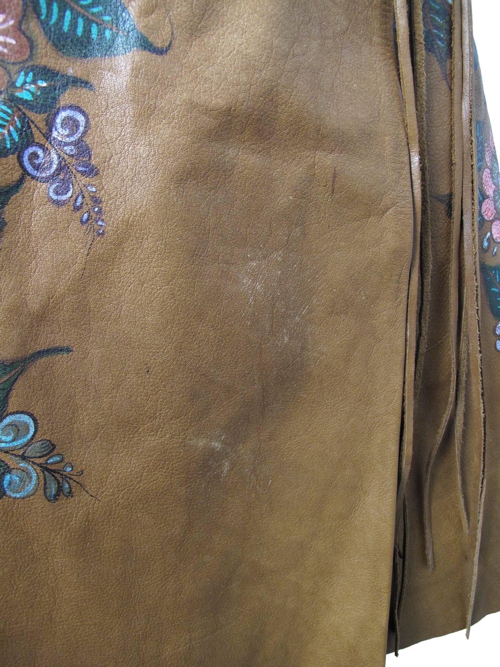 Char Leather Painted Skirt, Early 1970s  3
