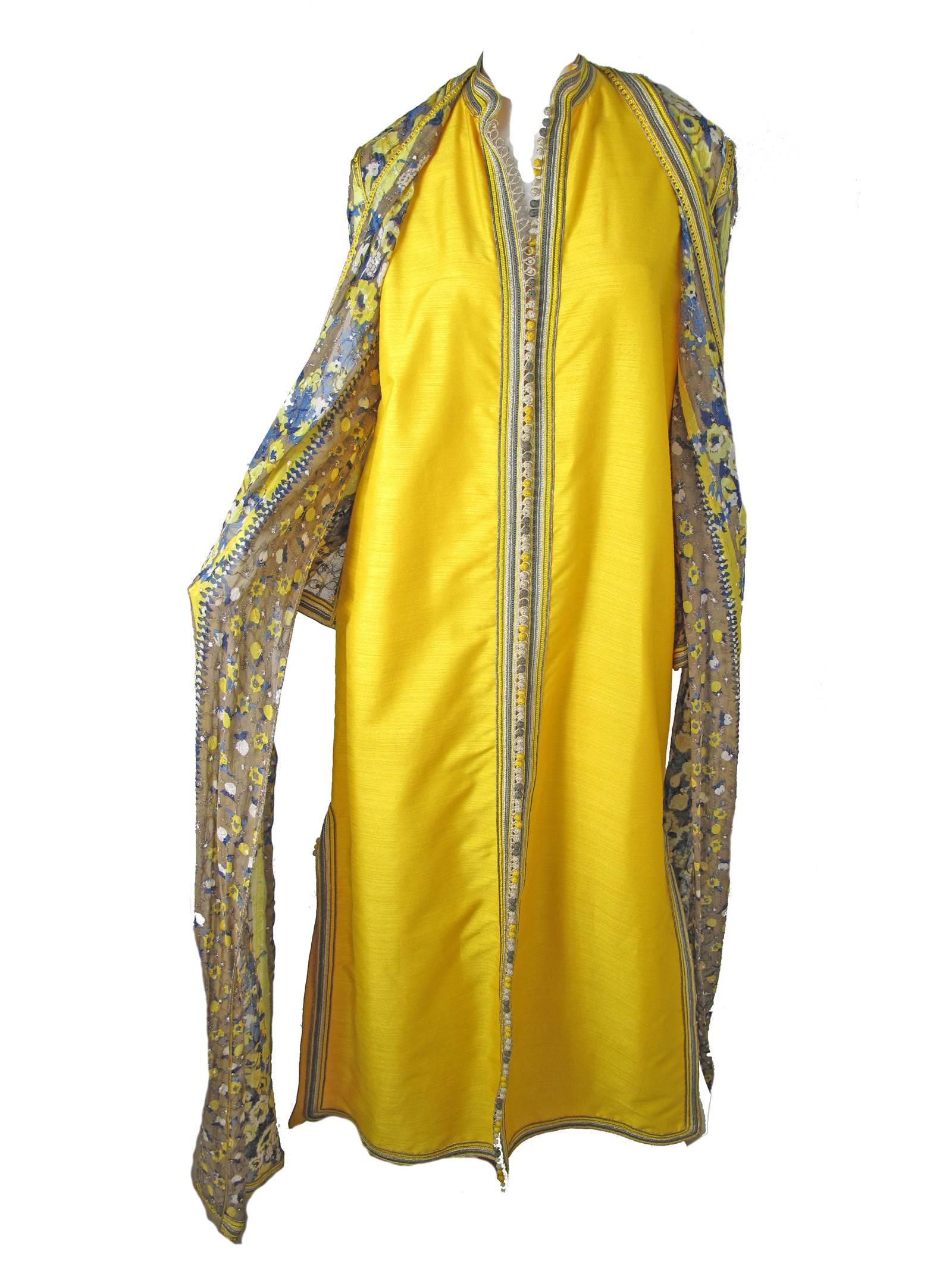Women's 1960s Naima's Hand Embroidered Moroccan Caftan 