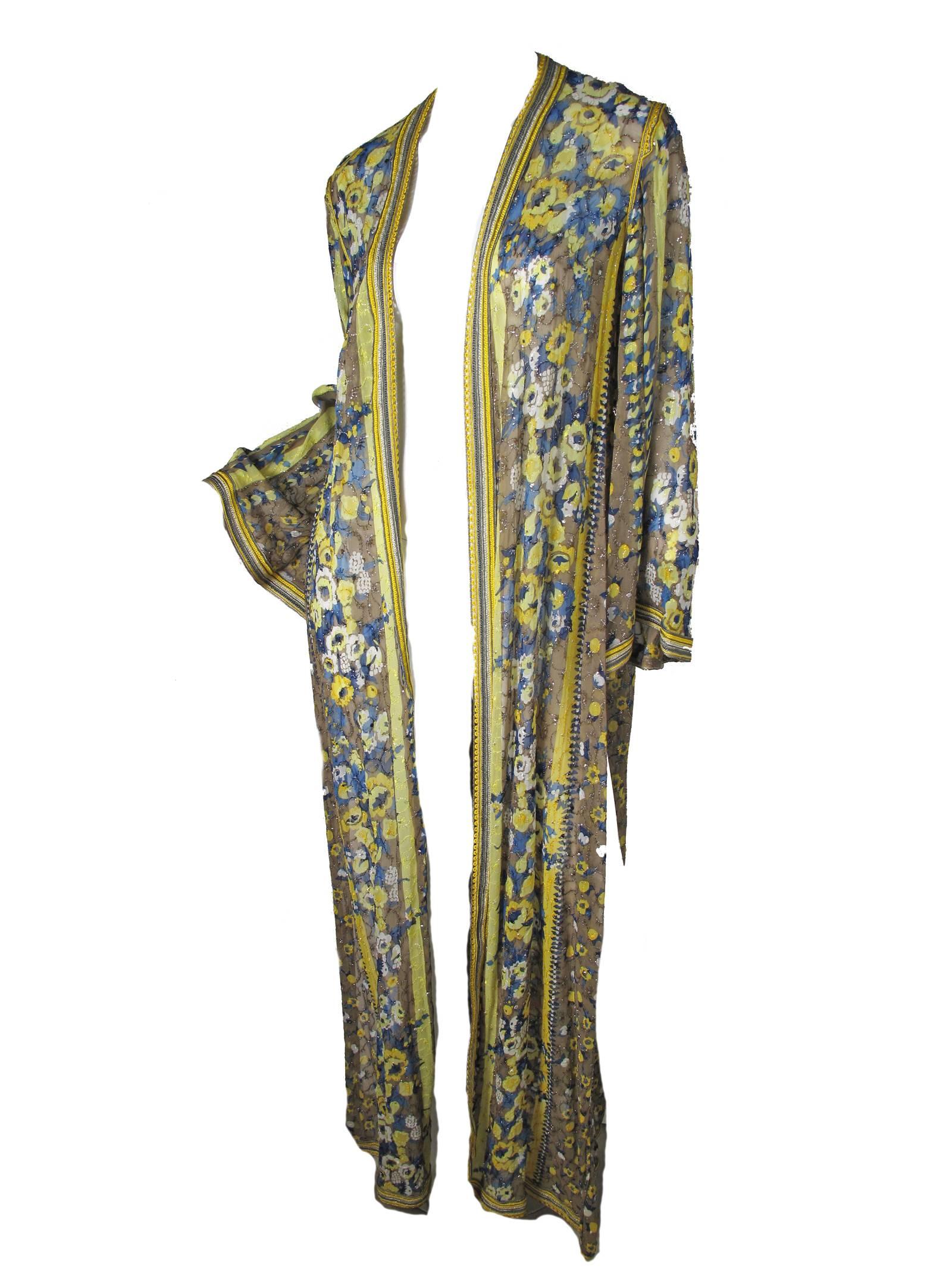 1960s Naima's Hand Embroidered Moroccan Caftan 3