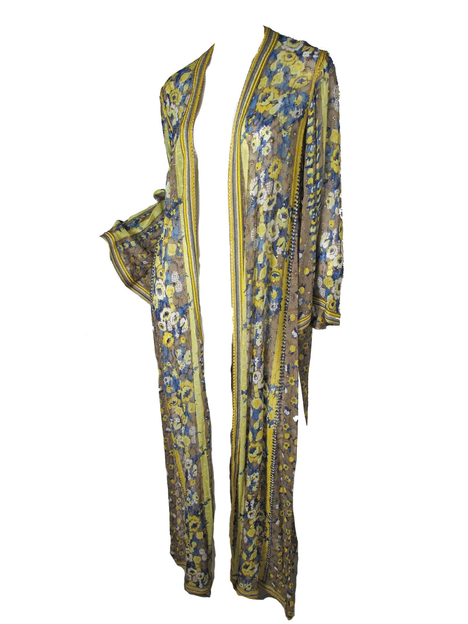 1960s Naima's Hand Embroidered Moroccan Caftan  3