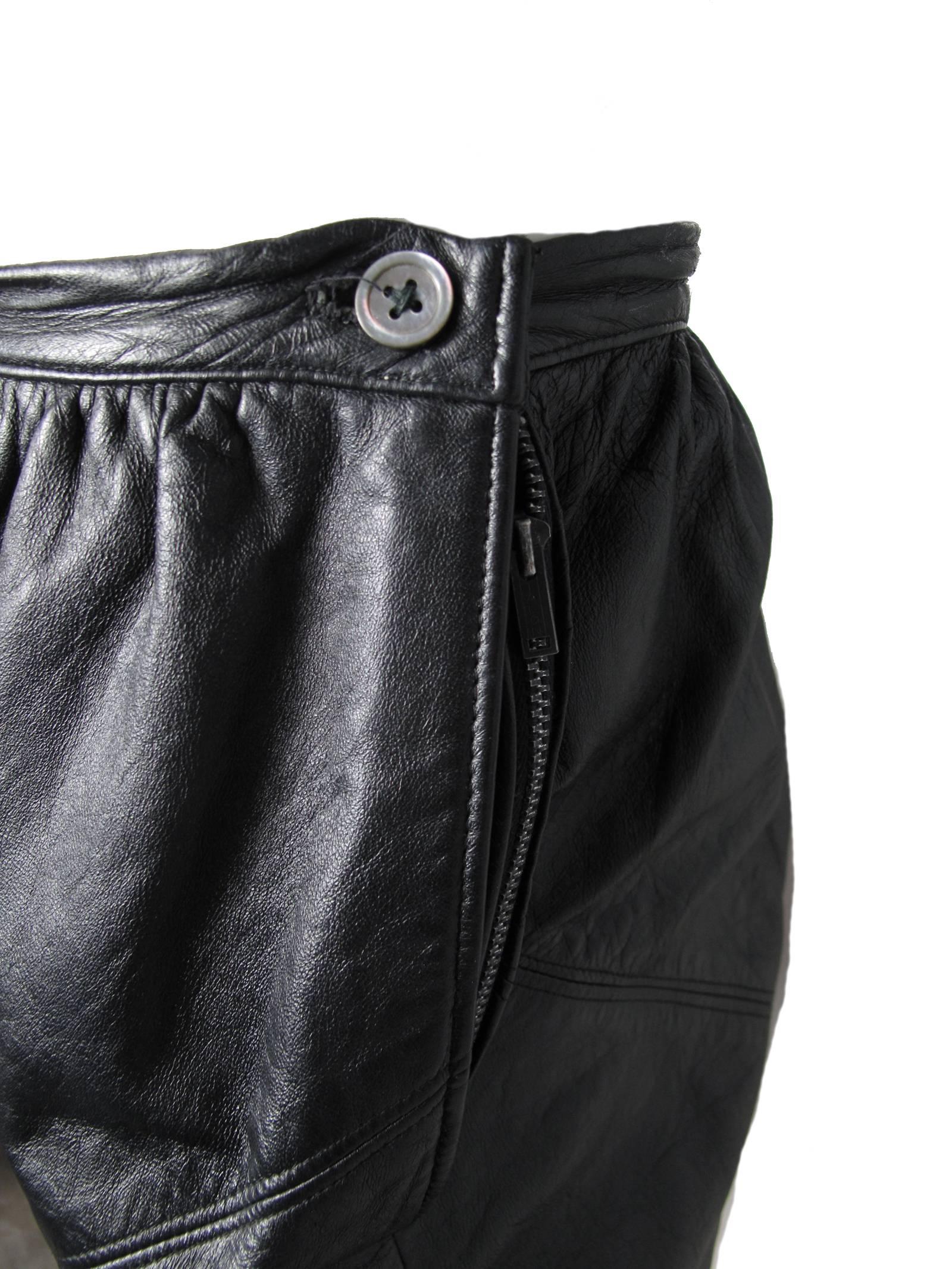 1960s Bonnie Cashin Black Leather Pants 1