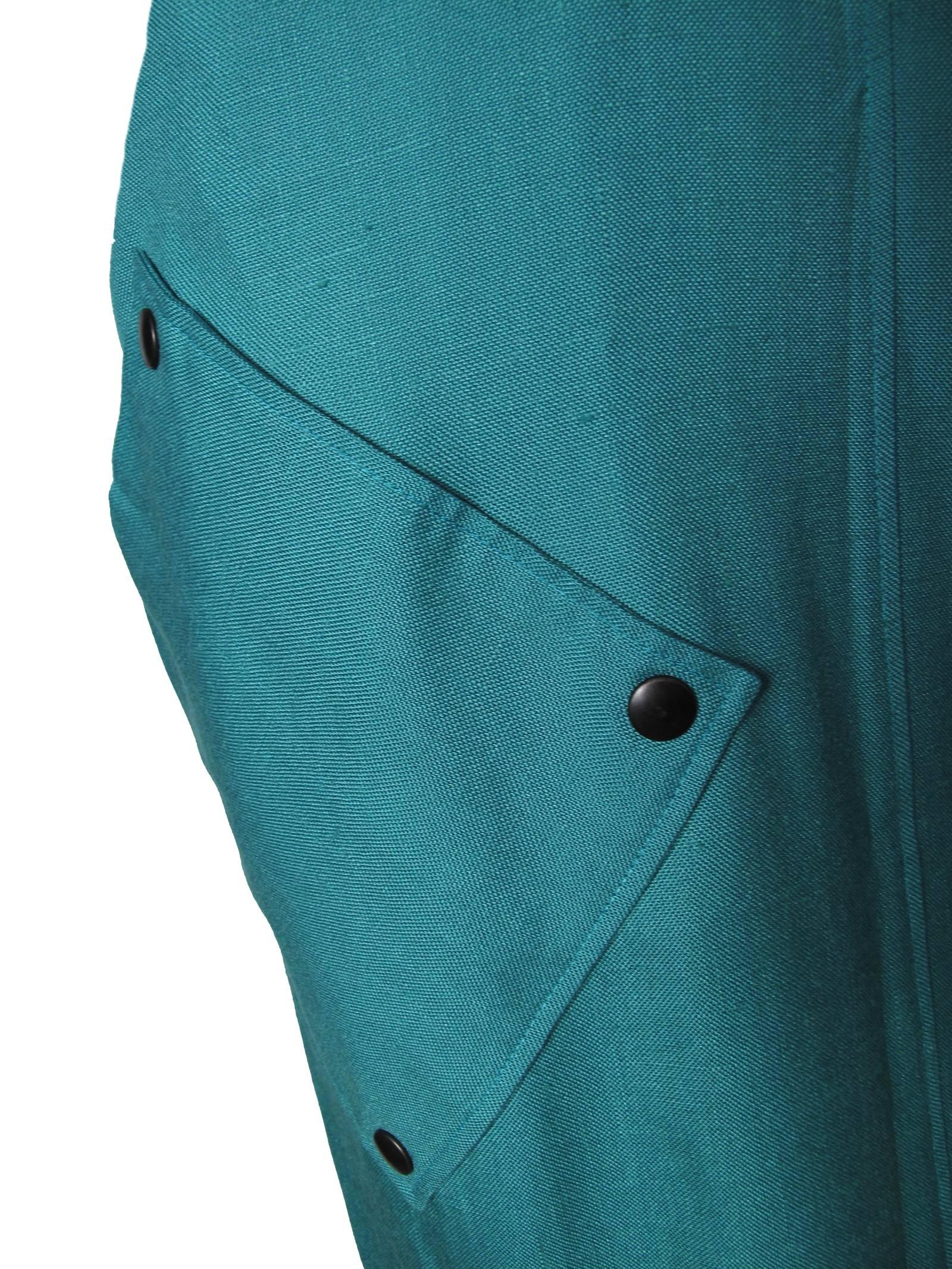 Pierre Cardin Linen Dress Large Pockets  1