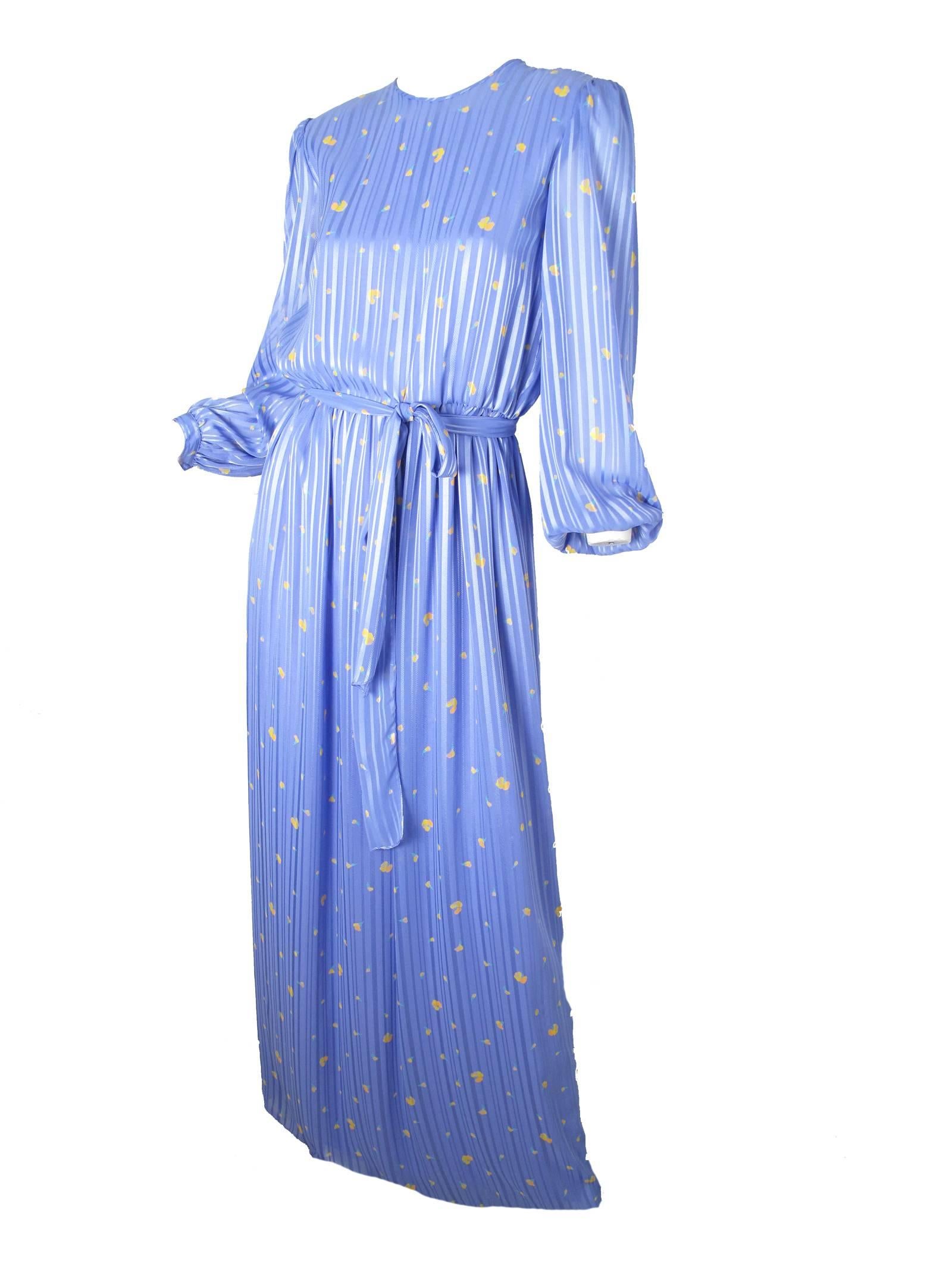 Blue Hanae Mori Silk Floral Gown - sale