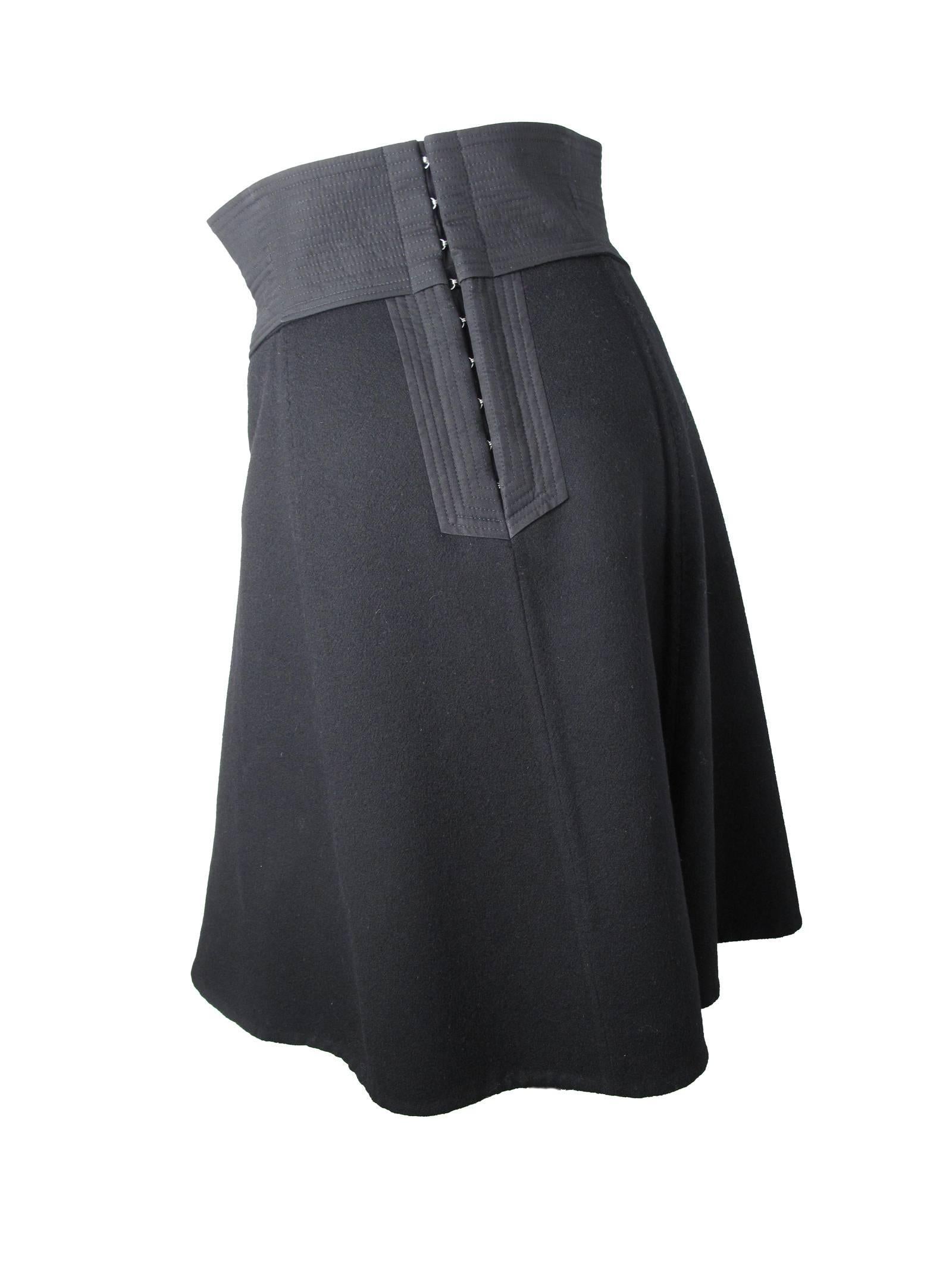 Black Louis Vuitton Heavy Cashmere Skirt