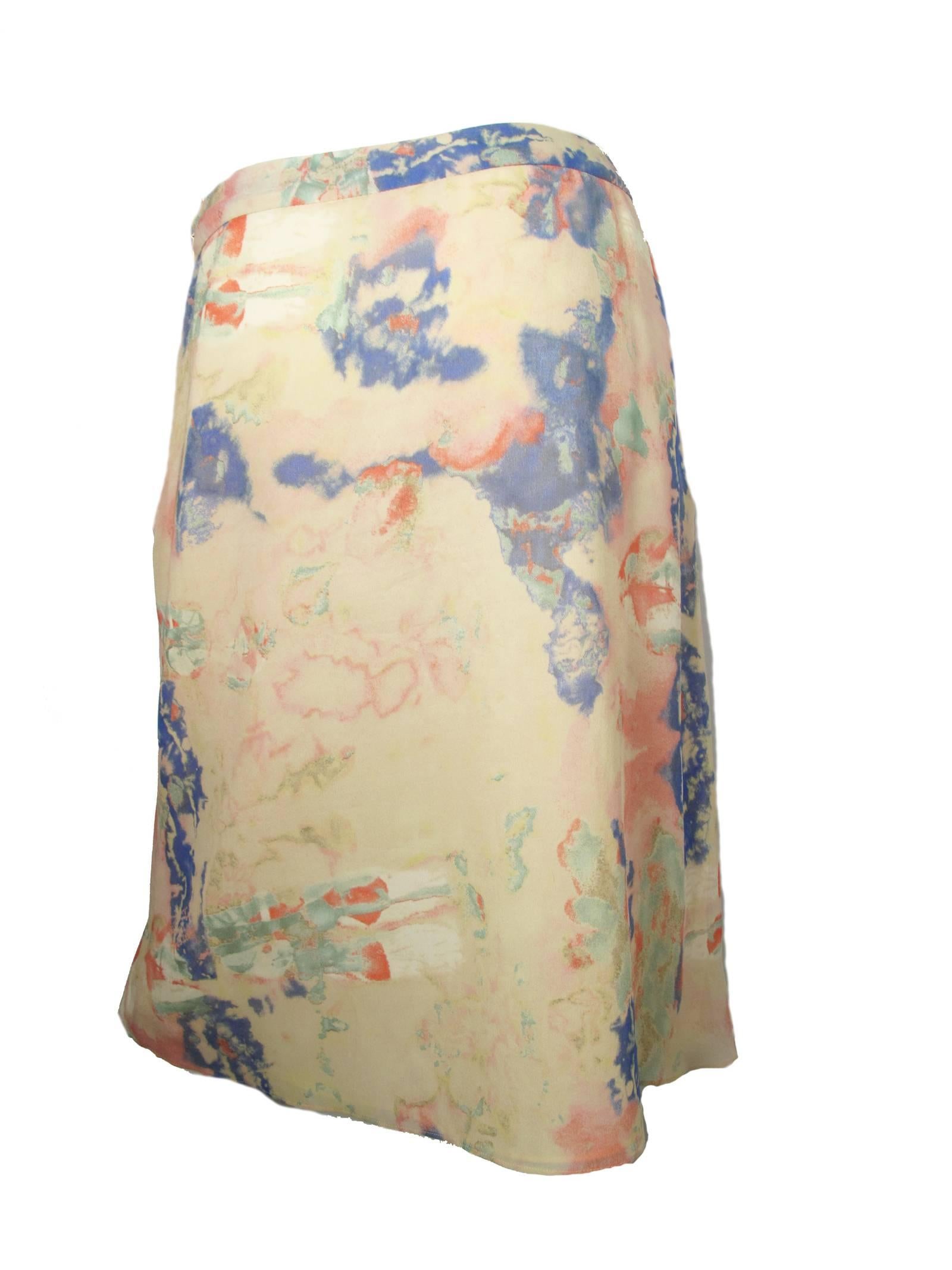 Christian Lacroix silk pastel watercolor skirt.  Condition: Excellent. Made in France. Size 40 / US 6 - 8 
31