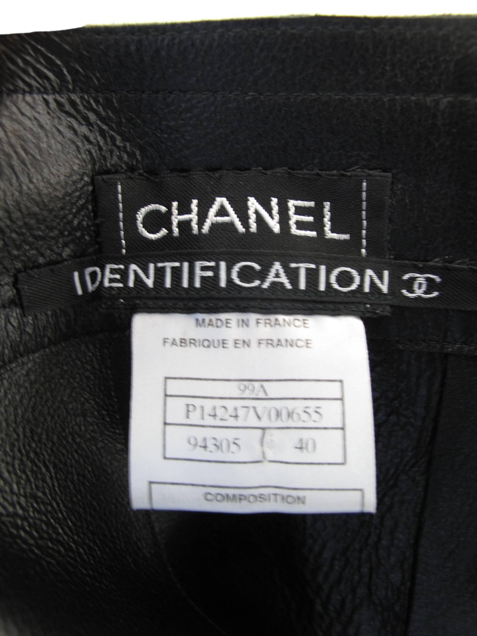 Chanel Black Leather Skirt  In Good Condition In Austin, TX
