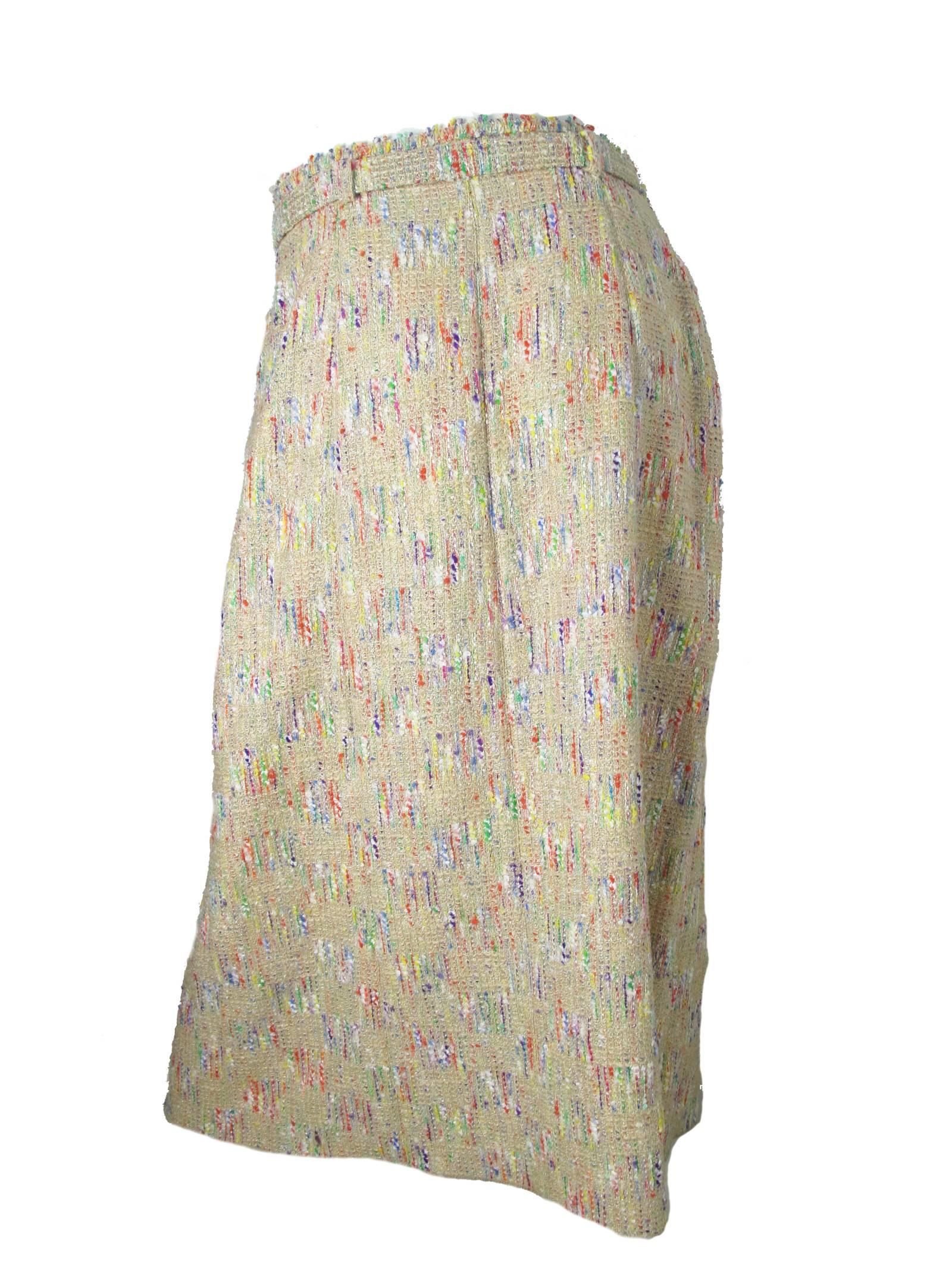 Beige  Chanel Fantasy tweed wrap skirt, 1998 