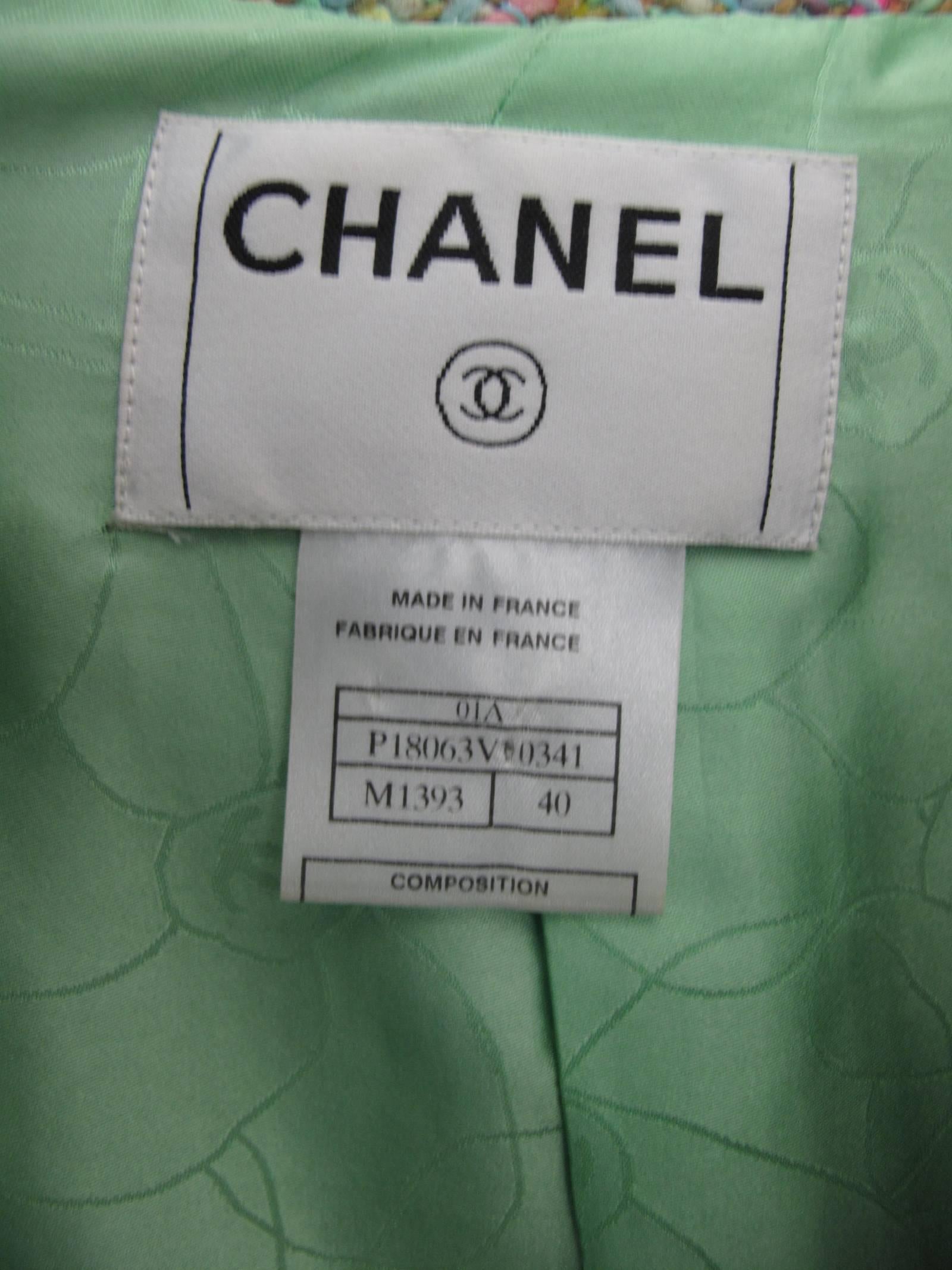 Chanel Tweed Jacket Ripped Flower Trim 3
