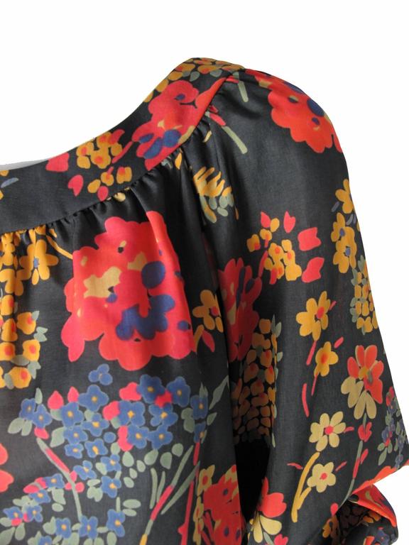 Oscar de la Renta Long Crepe Skirt and Floral Peasant Top For Sale at ...