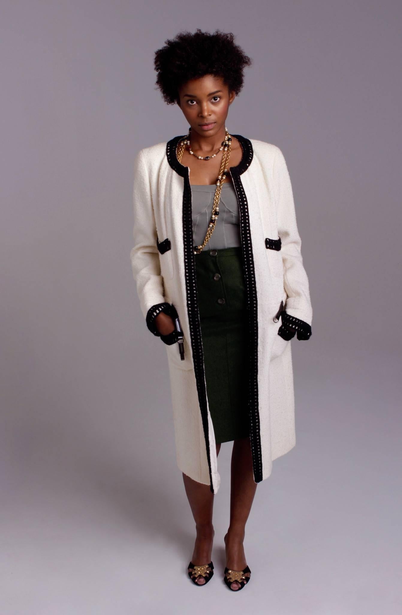 Chanel Boucle Dress with Crochet Trim and Patent Belt 5