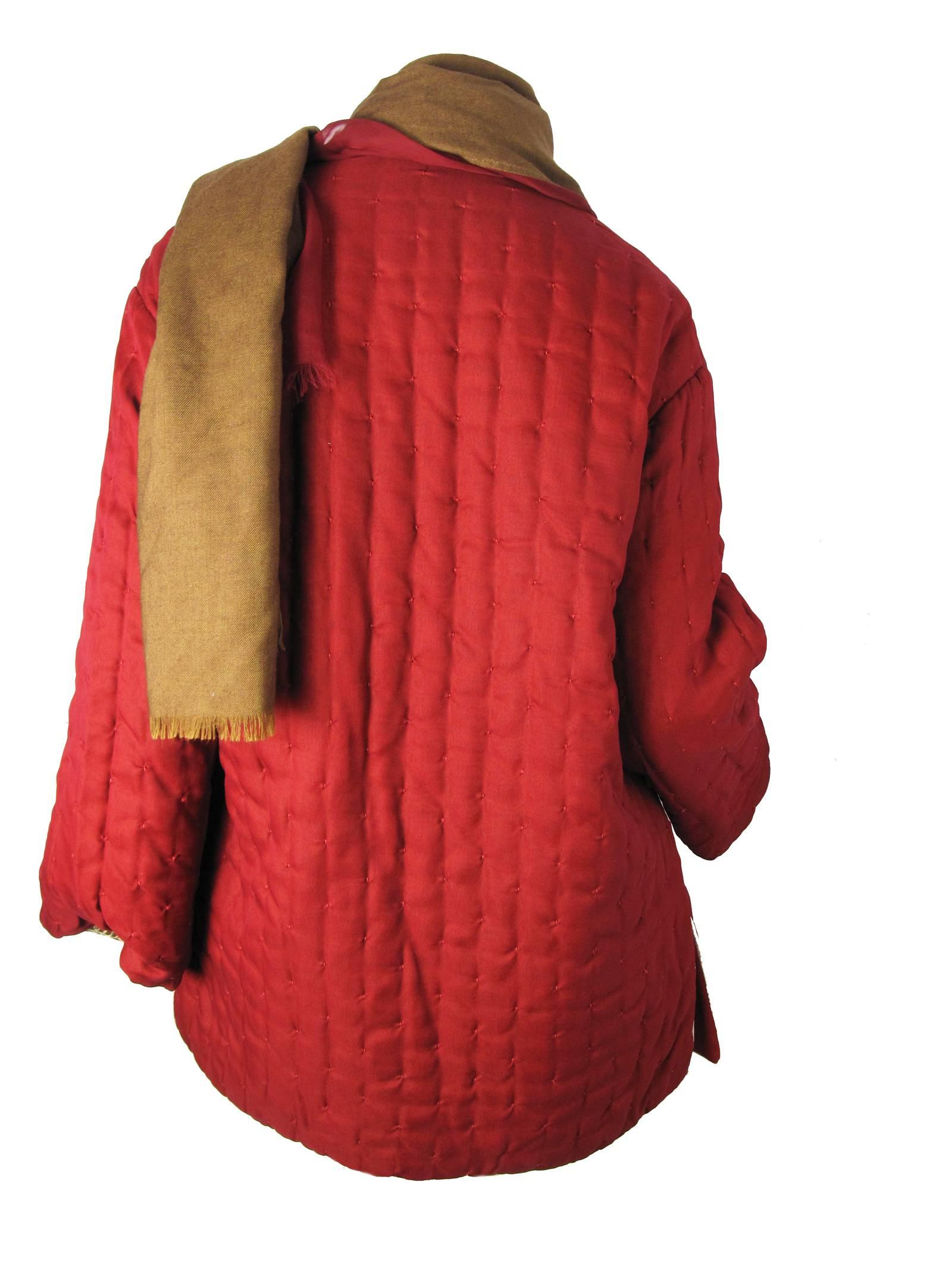 Gianfranco Ferre Reversible Coat with attached Scarf / Head Scarf   In Excellent Condition In Austin, TX