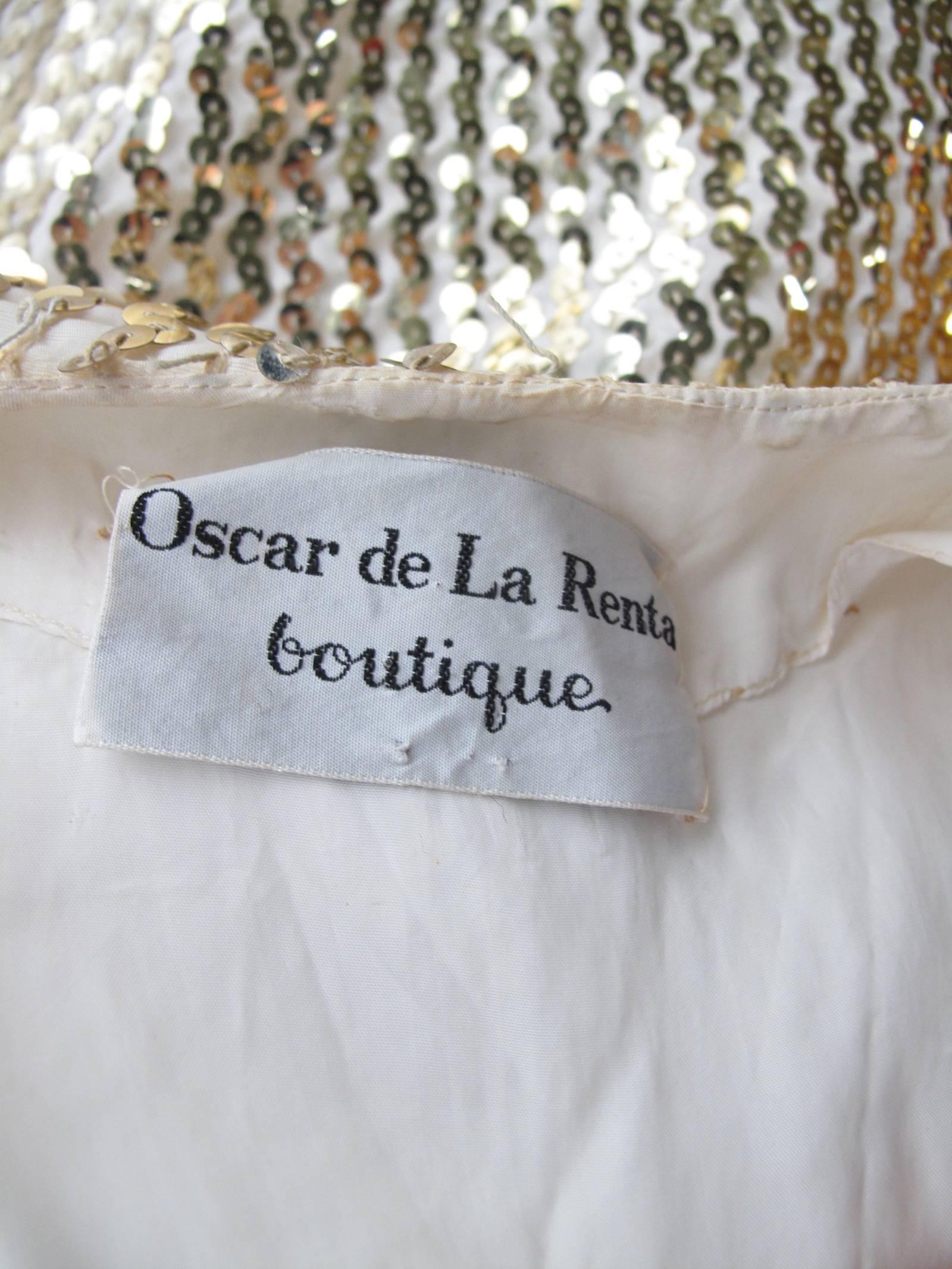 1970s Oscar de la Renta Gold Sequin Evening Vest 1