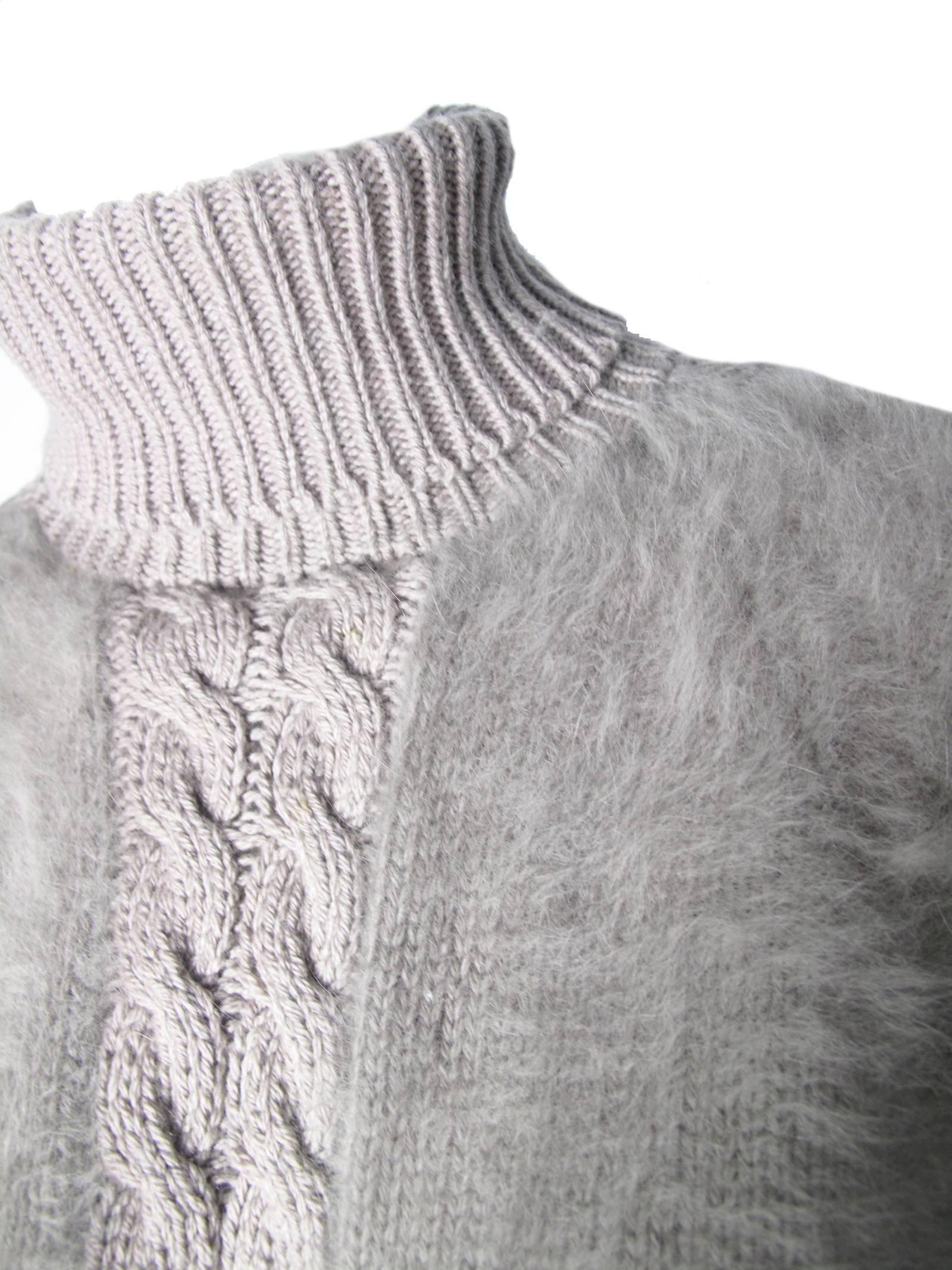 Gray Galanos Mauve Angora Sweater Dress