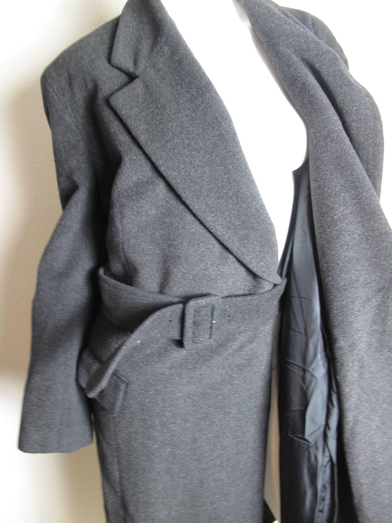 Women's Comme des Garcons Grey Wool Coat 