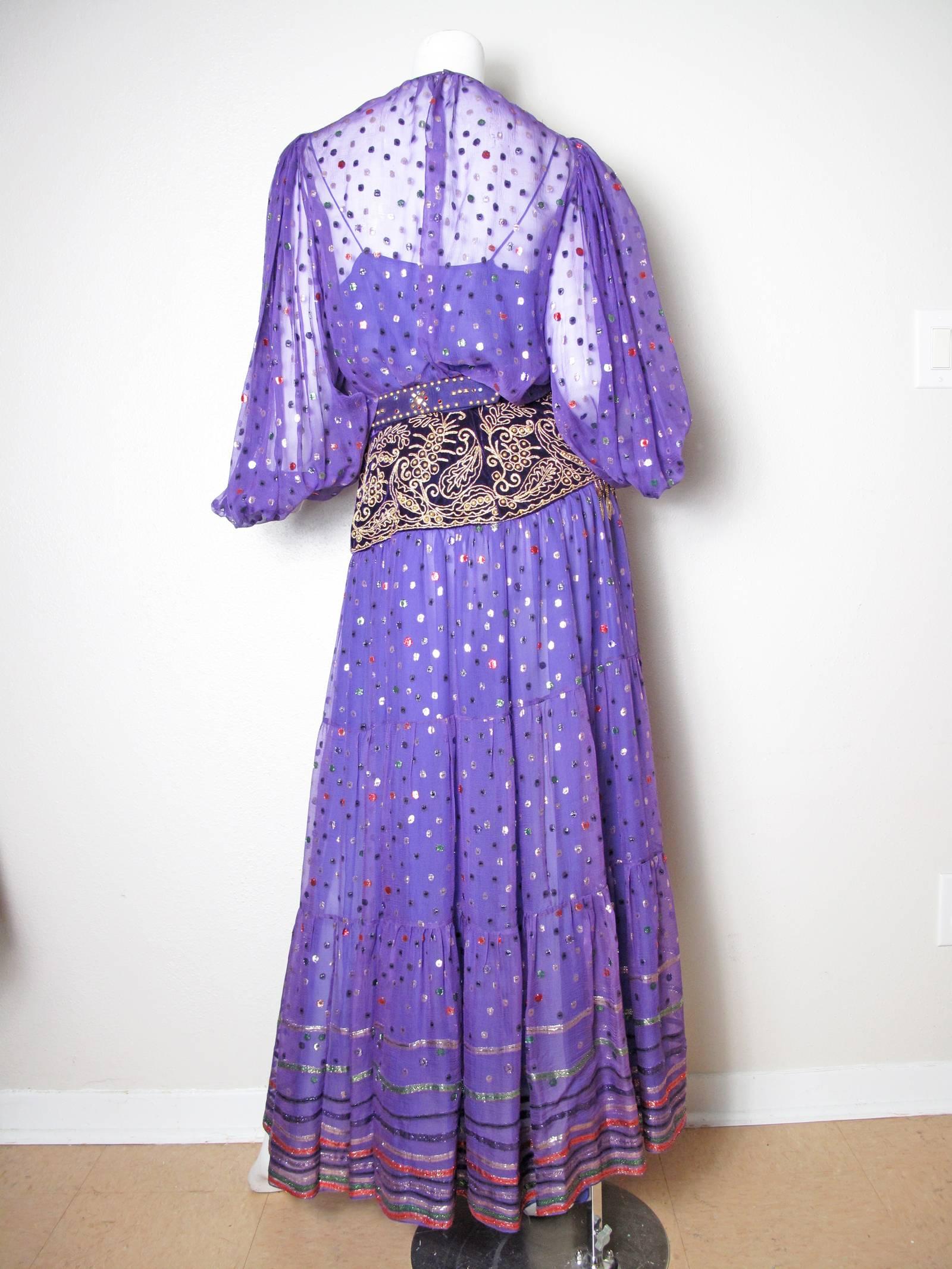 Purple Oscar de la Renta 4 piece Gypsy Outfit
