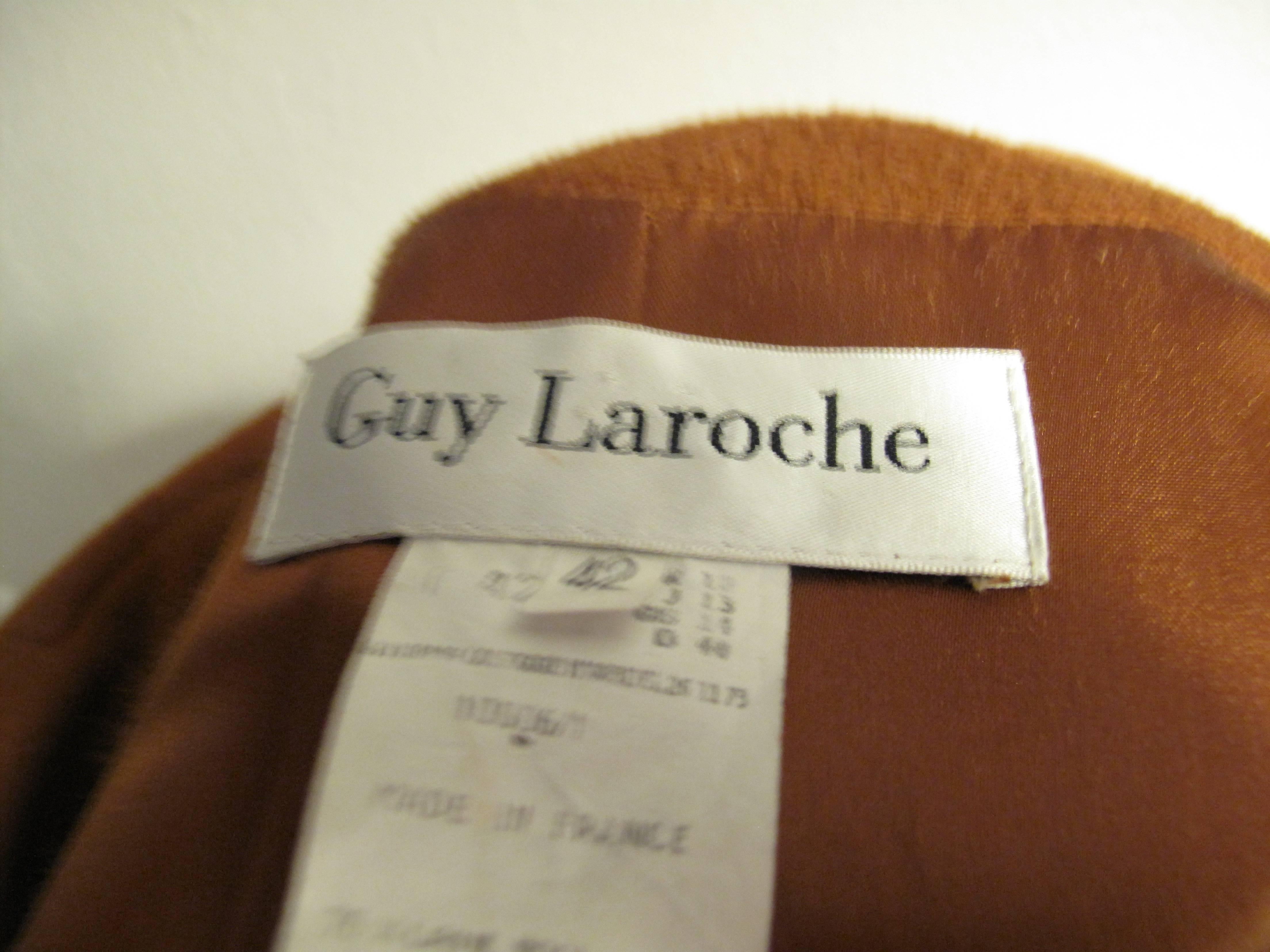 Guy Laroche Long Wool Coat  In Excellent Condition For Sale In Austin, TX