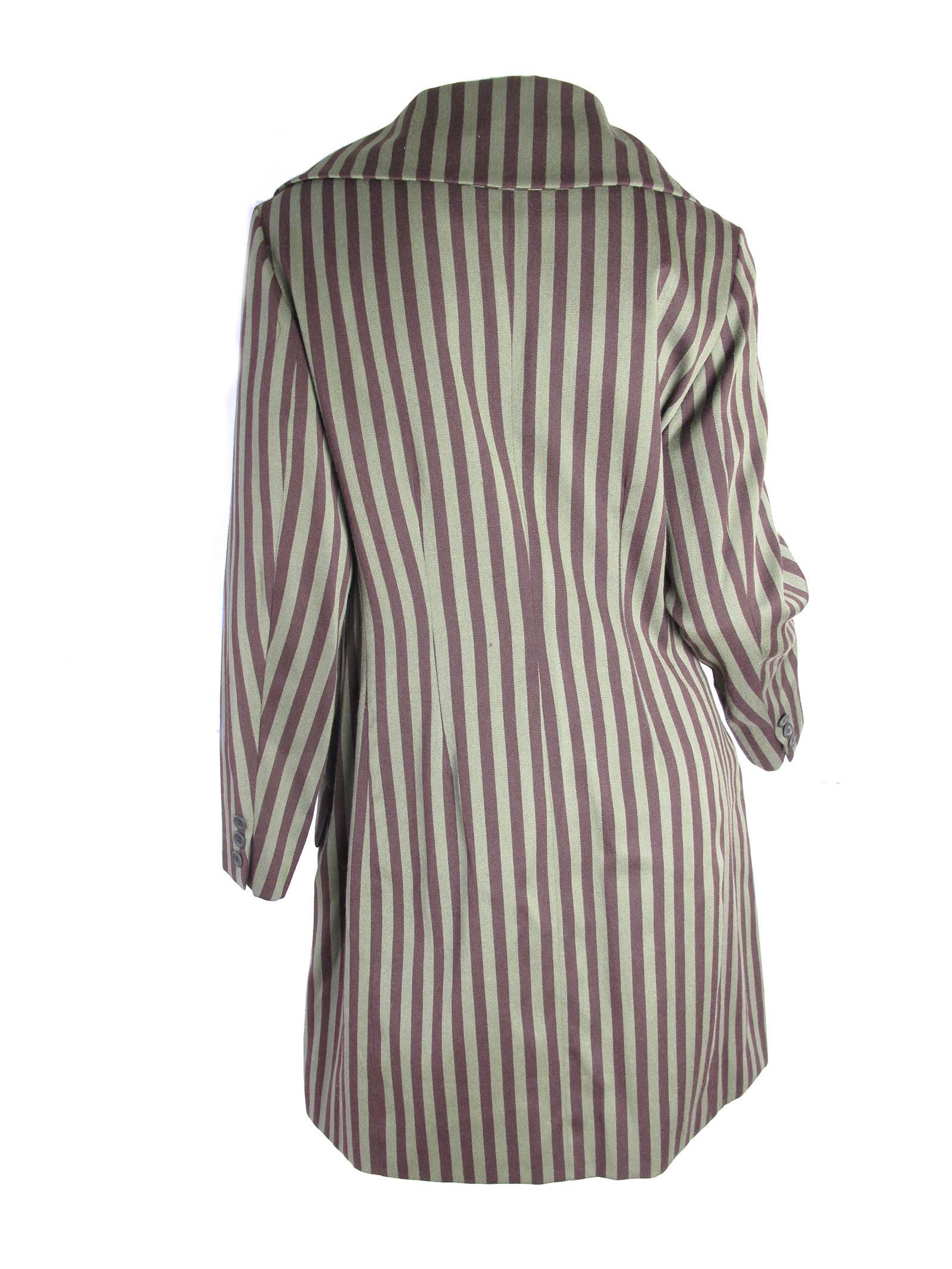 Dries Van Noten Early Striped Jacket with extra large Collar - sale In Excellent Condition In Austin, TX