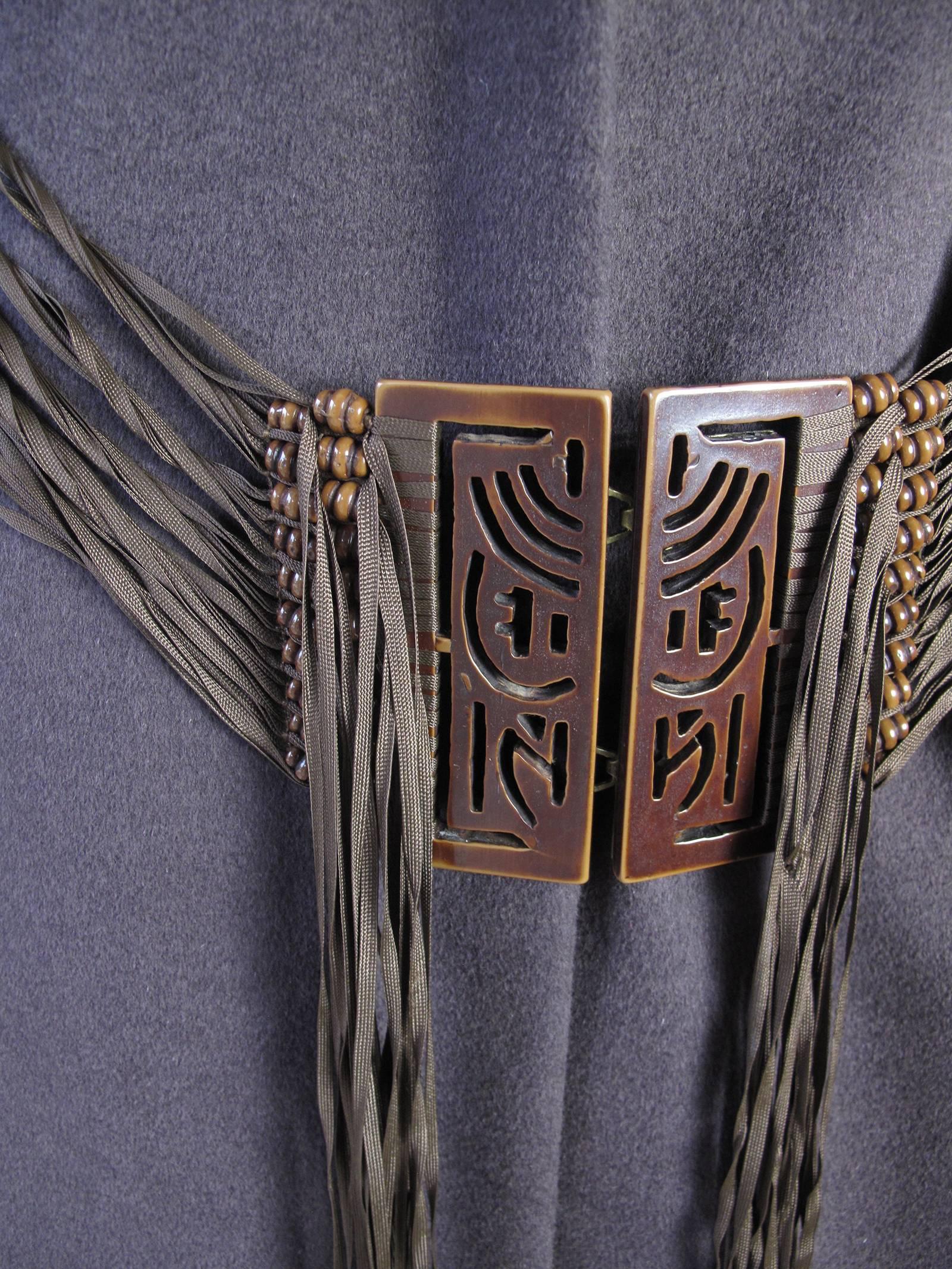 brown fringe belt