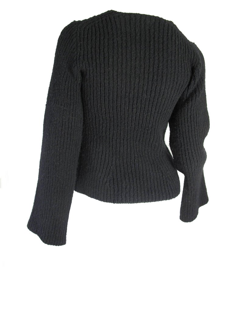 Ann Demeulemeester Ribbed Wool Sweater, 1990s For Sale at 1stDibs