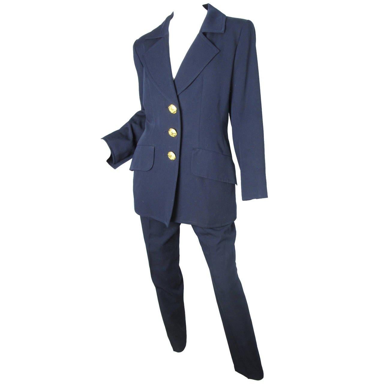 Yves Saint Laurent Rive Gauche Navy Suit 1