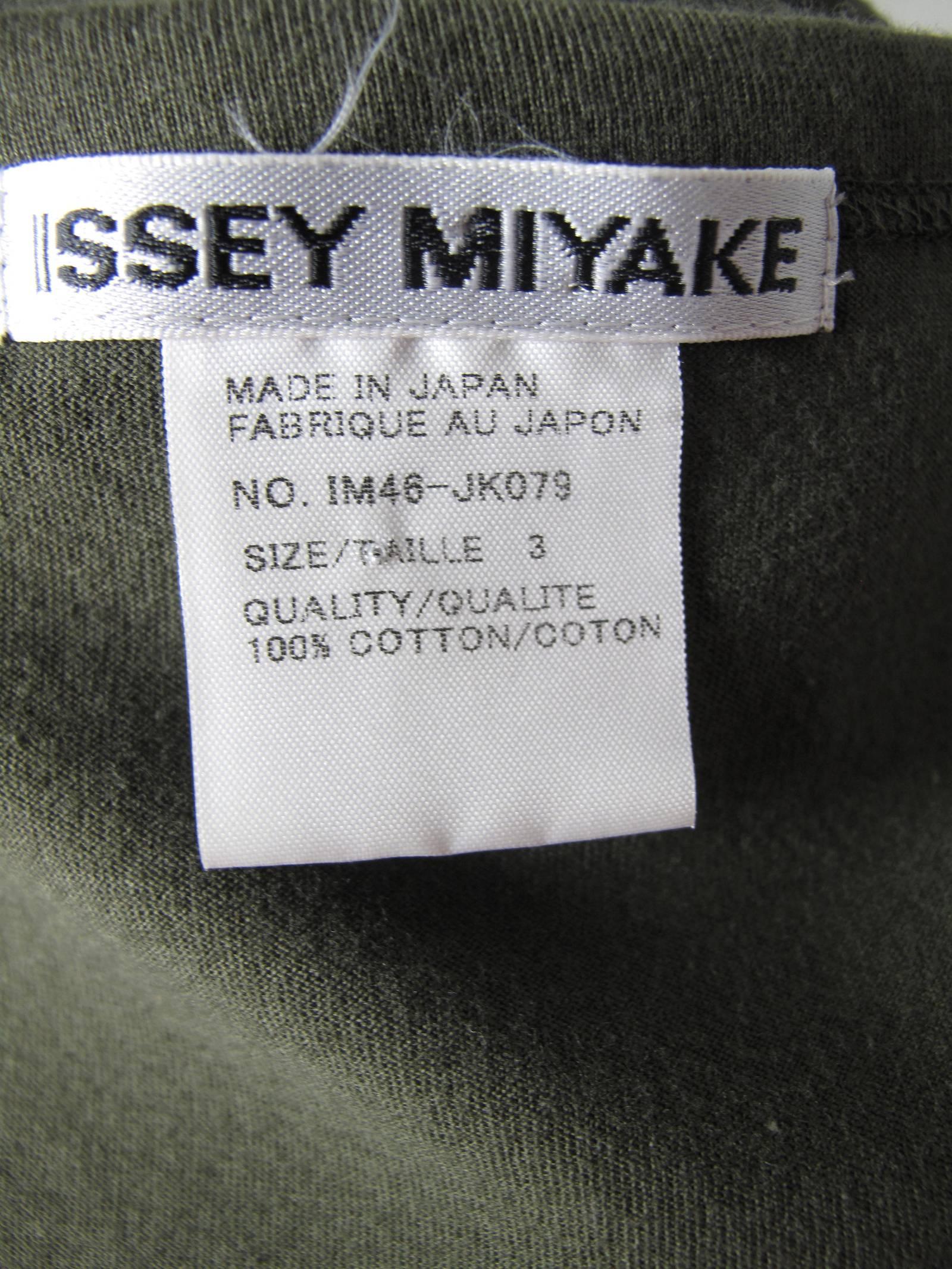 Issey Miyake Olive Green Two Piece with Cobweb Fishing Line In Excellent Condition In Austin, TX