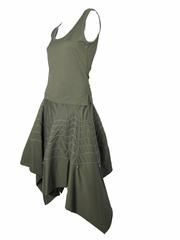 Issey Miyake Olive Green Two Piece with Cobweb Fishing Line