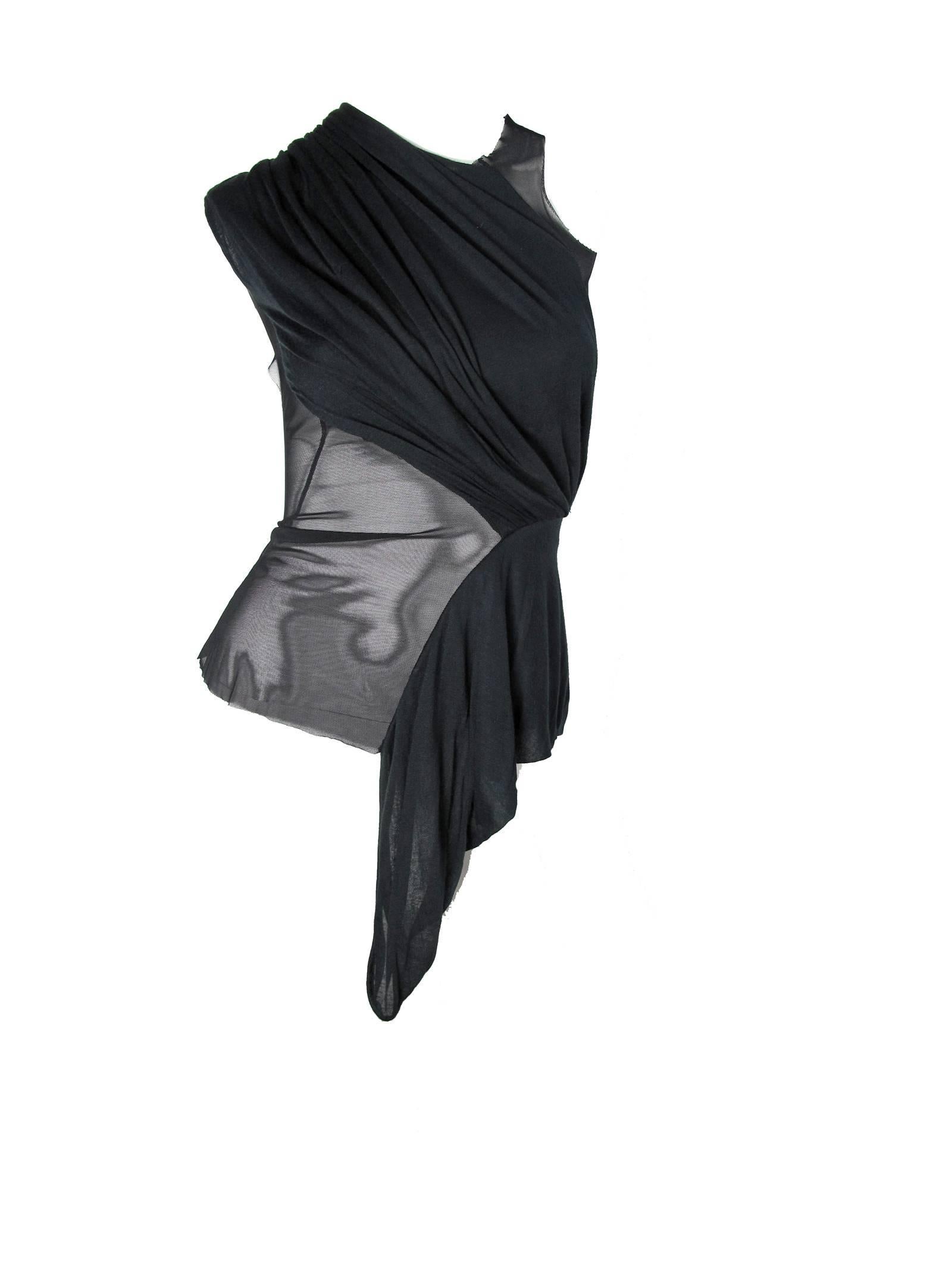 Women's Rick Owens Fishnet Asymmetrical Top